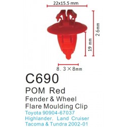 Clip Rojo Moldura Toyota
